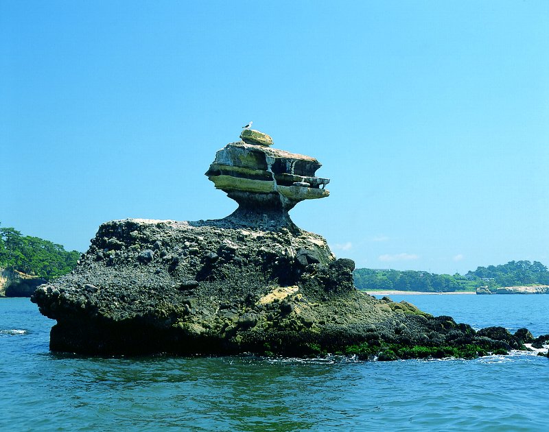 松島湾の獅子岩