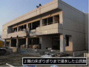 震災後の閖上中学校